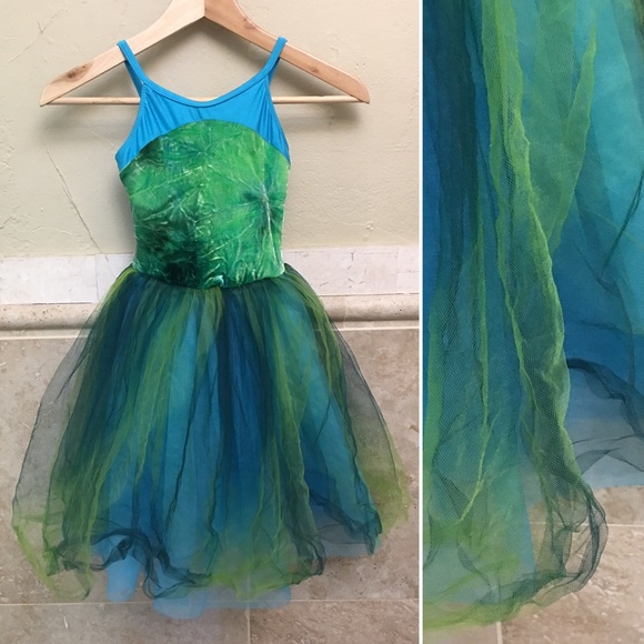 revolution dancewear Other - Revolution Dancewear Green Tie Dye Peacock Leotard